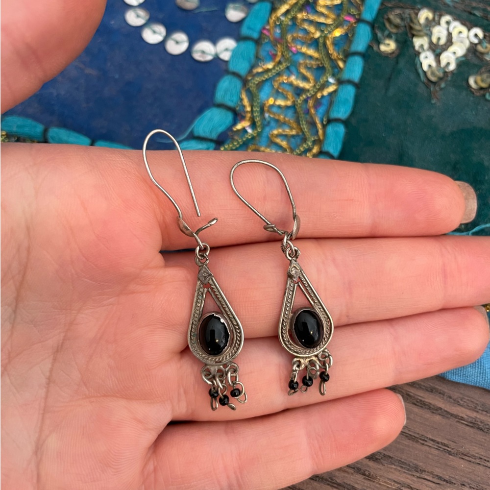 $ firm Silver Turkish Earrings - Picture 1 of 2